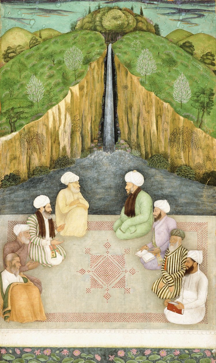 Mędrcy w dyskusji religijnej, ok.1680 autorstwa Mughal School