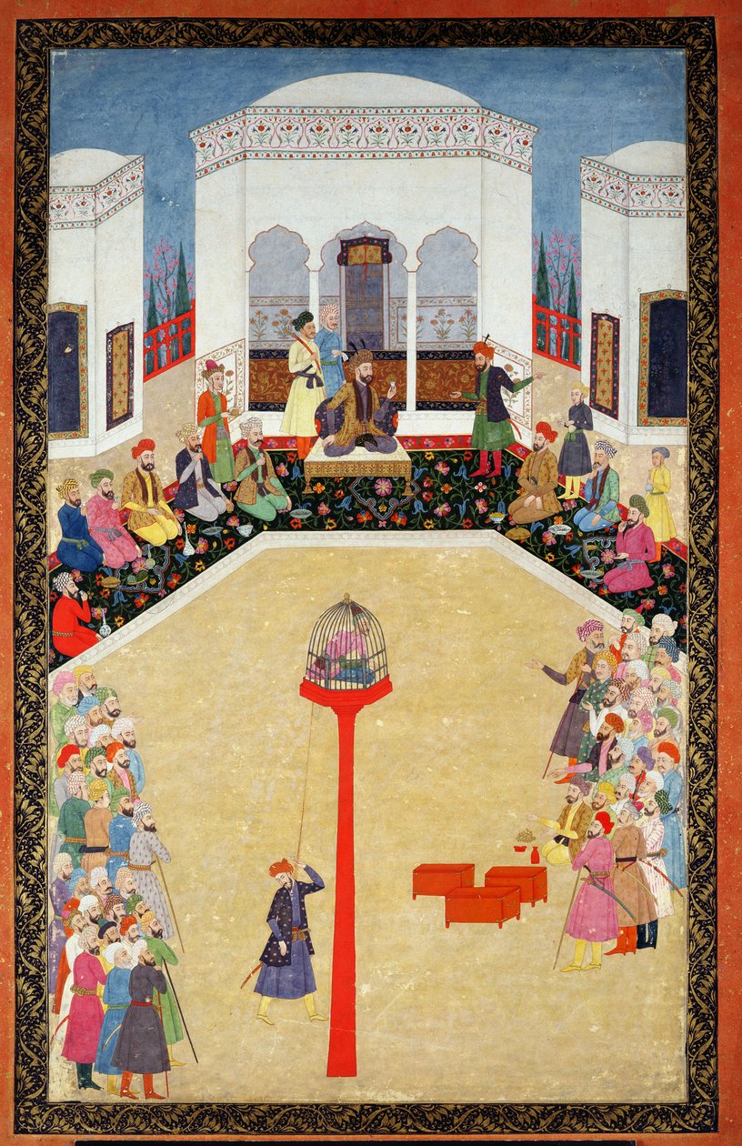 Zdobycie Sultan Bayazid of Turkey, Johnson Album I, nr 2 o numerze 9, c1680 (gwasz na okładce albumu) autorstwa Mughal School