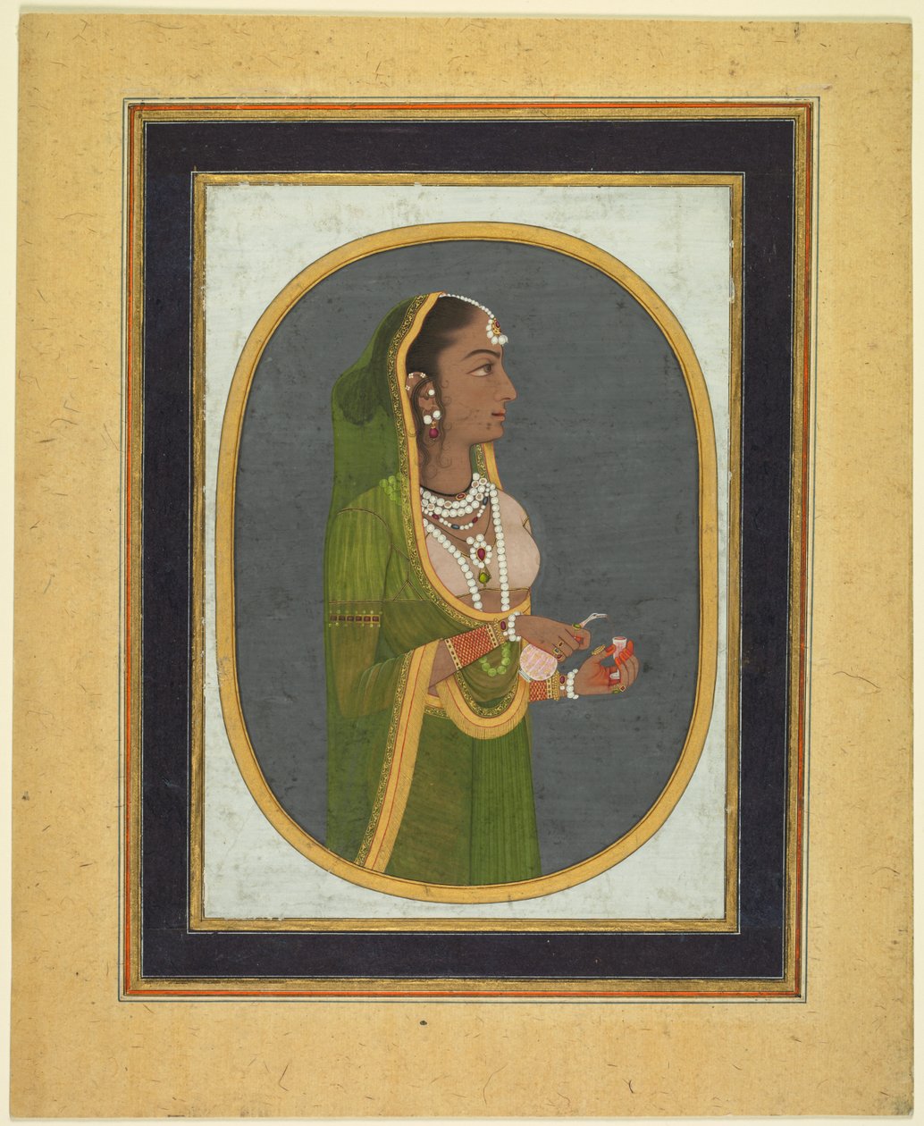 Nadworna dama nalewająca wino, ok. godz. 1760, granice ok. 1830. autorstwa Muhammad Rizavi Hindi