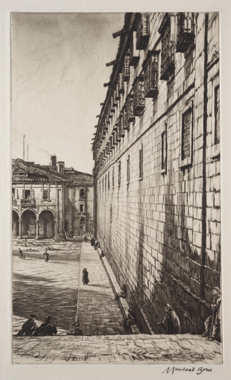 Klasztor San Payo, Santiago de Compostela autorstwa Muirhead Bone