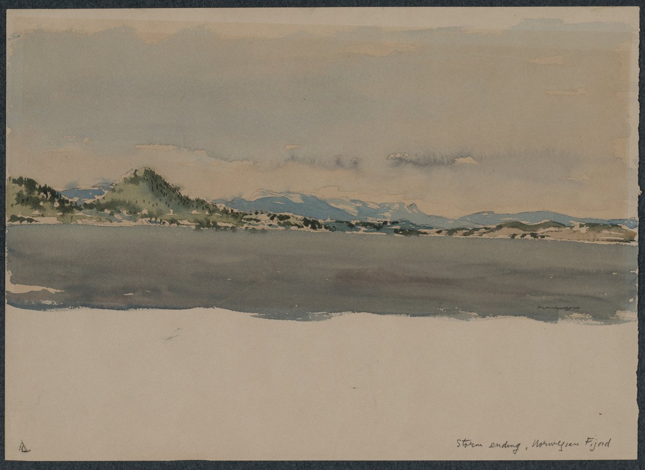 Koniec sztormu, norweski fiord autorstwa Muirhead Bone