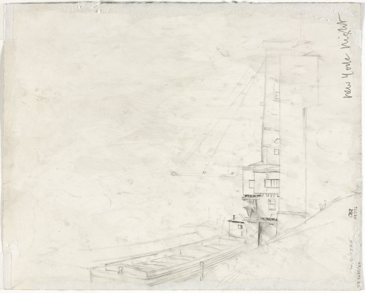 Studium nowojorskiej nocy (verso) autorstwa Muirhead Bone