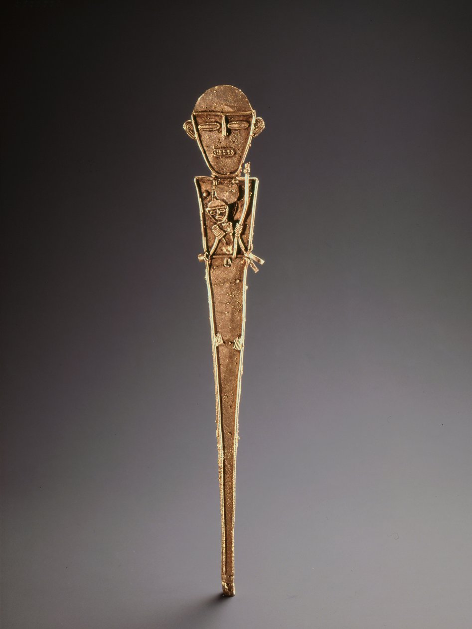 Figura kobieca, Kolumbia (złoto) autorstwa Muiscan Culture Muiscan Culture