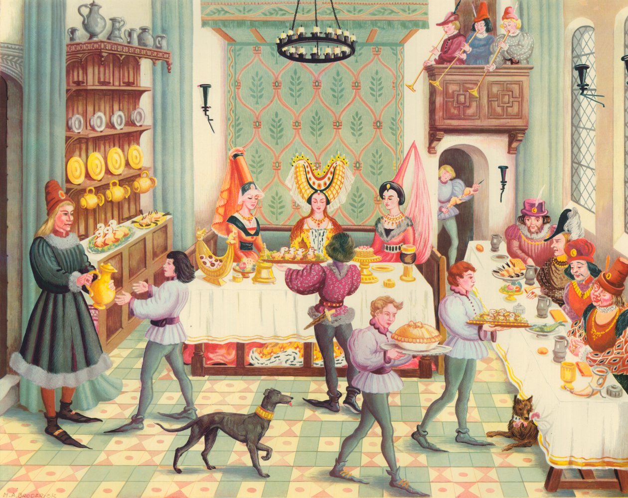 Jadalnia dla pań (druk kolorowy) autorstwa Muriel Broderick