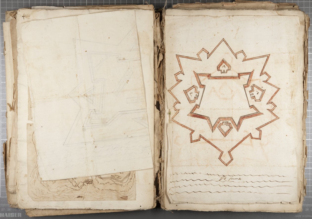 Portfolio rysunków Mutio Oddi z Urbino i innych - Po Fume, c.1635-40 (pióro i atrament na papierze w oprawie) autorstwa Muzio Oddi