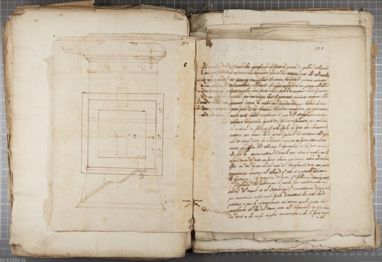 Portfolio rysunków Mutio Oddi z Urbino i innych, s.120, c.1635-40 (pióro i atrament na papierze w oprawie) autorstwa Muzio Oddi