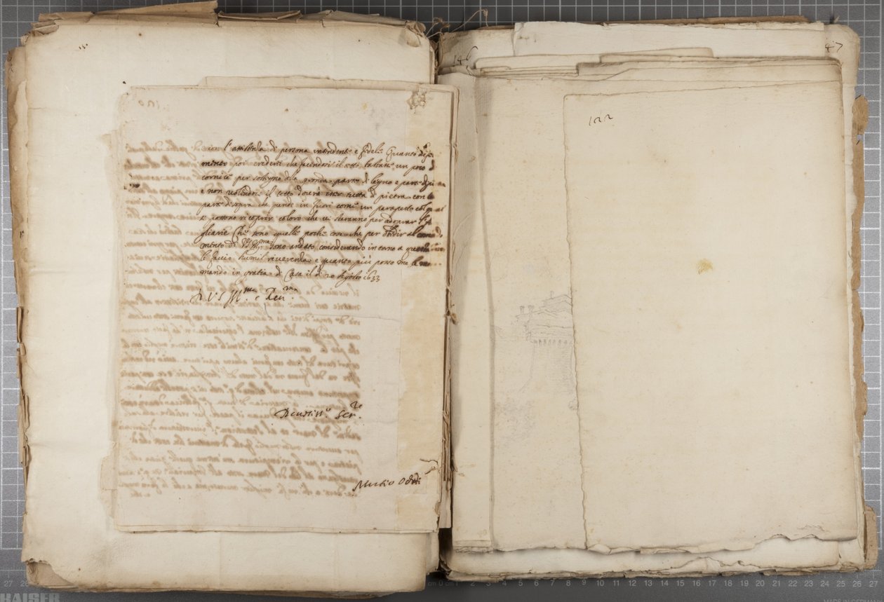 Portfolio rysunków Mutio Oddi z Urbino i innych, s.120, verso, ok. 1635-40 (pióro i atrament na papierze w oprawie) autorstwa Muzio Oddi