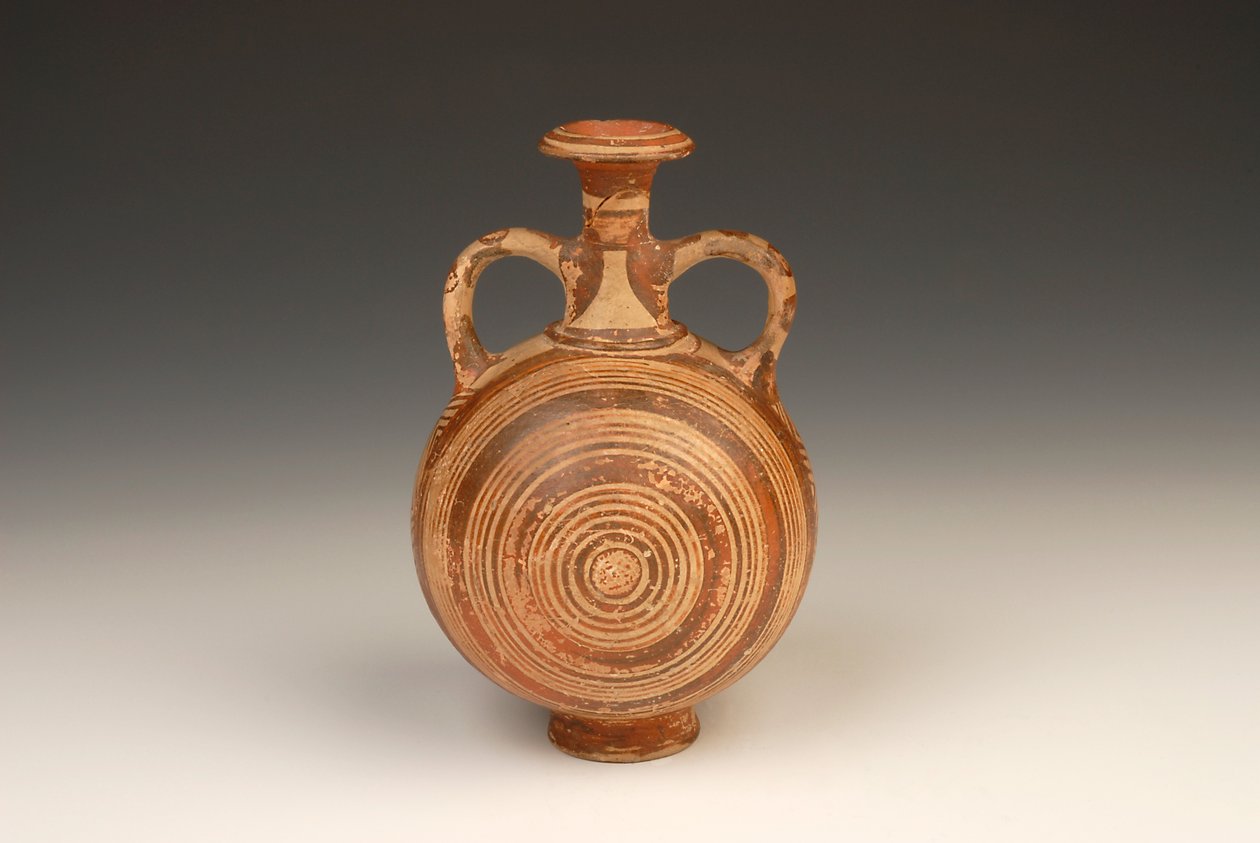 Aryballos Pilgrim Flask 1400-1370 BC terakota autorstwa Mycenaean