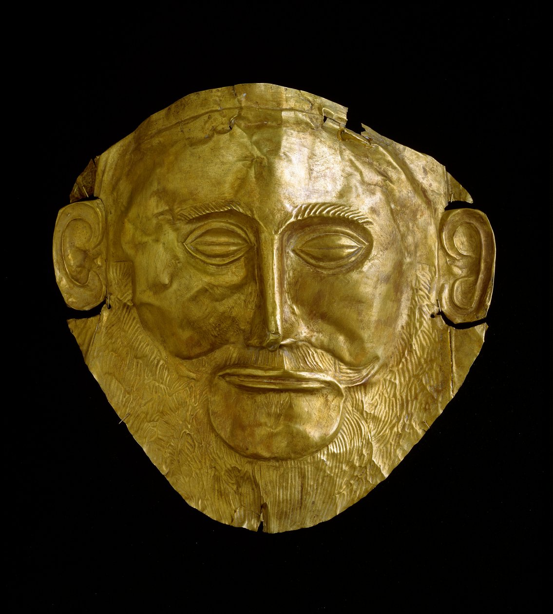 Maska pogrzebowa w mykeńskim złocie (mykeny) autorstwa Mycenaean