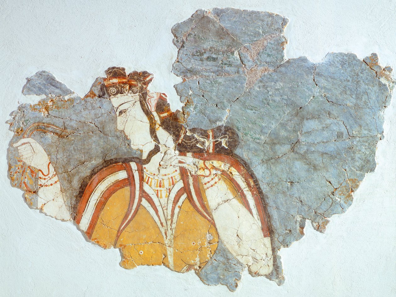 Pani dworu, fresk z Pałacu Myken (Grecja), Cywilizacja mykeńska autorstwa Mycenaean