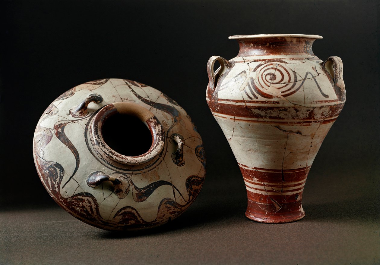 Sztuka mykeńska: ceramiczne wazony. 1400 pne. Ateny, Musee de l