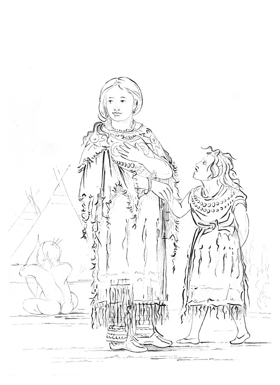 Indiańska kobieta i dziecko, 1841. autorstwa Myers and Co
