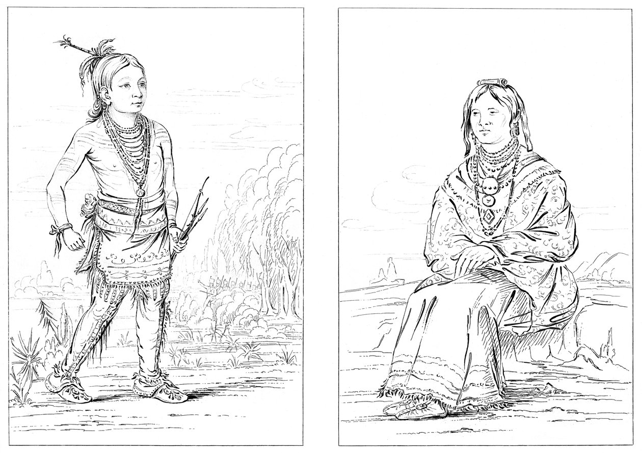 Rdzenni Amerykanie, północno-zachodnia granica, 1841. autorstwa Myers and Co