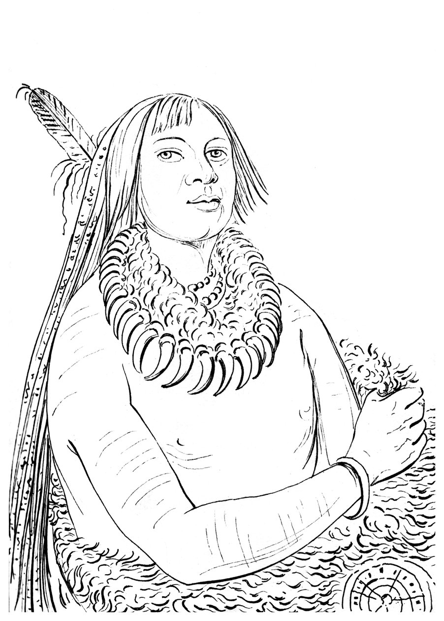 Portret tego, który pędzi przez środek, Indianin, 1841. autorstwa Myers and Co