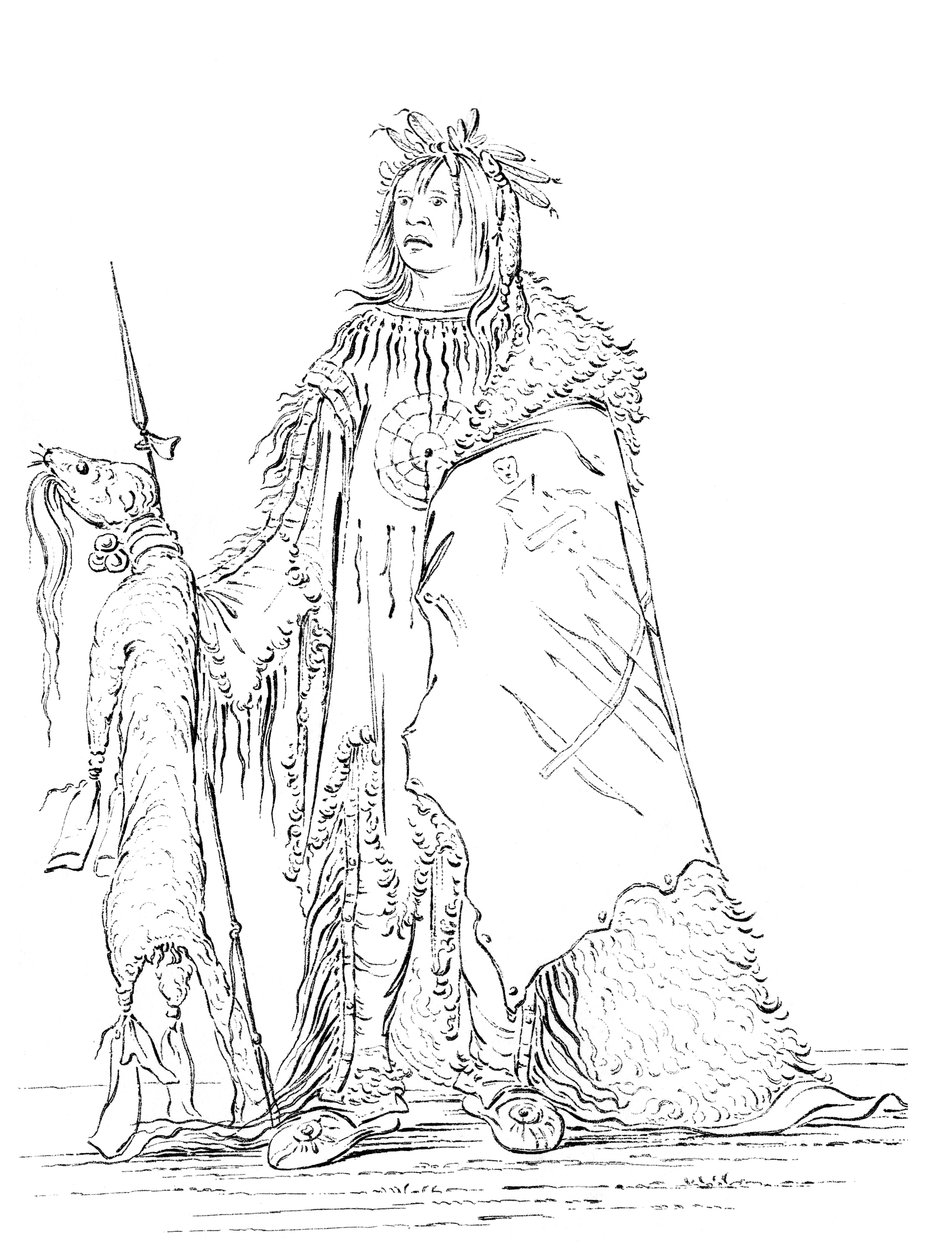 Portret Iron Horn, rdzennego Amerykanina, 1841. autorstwa Myers and Co