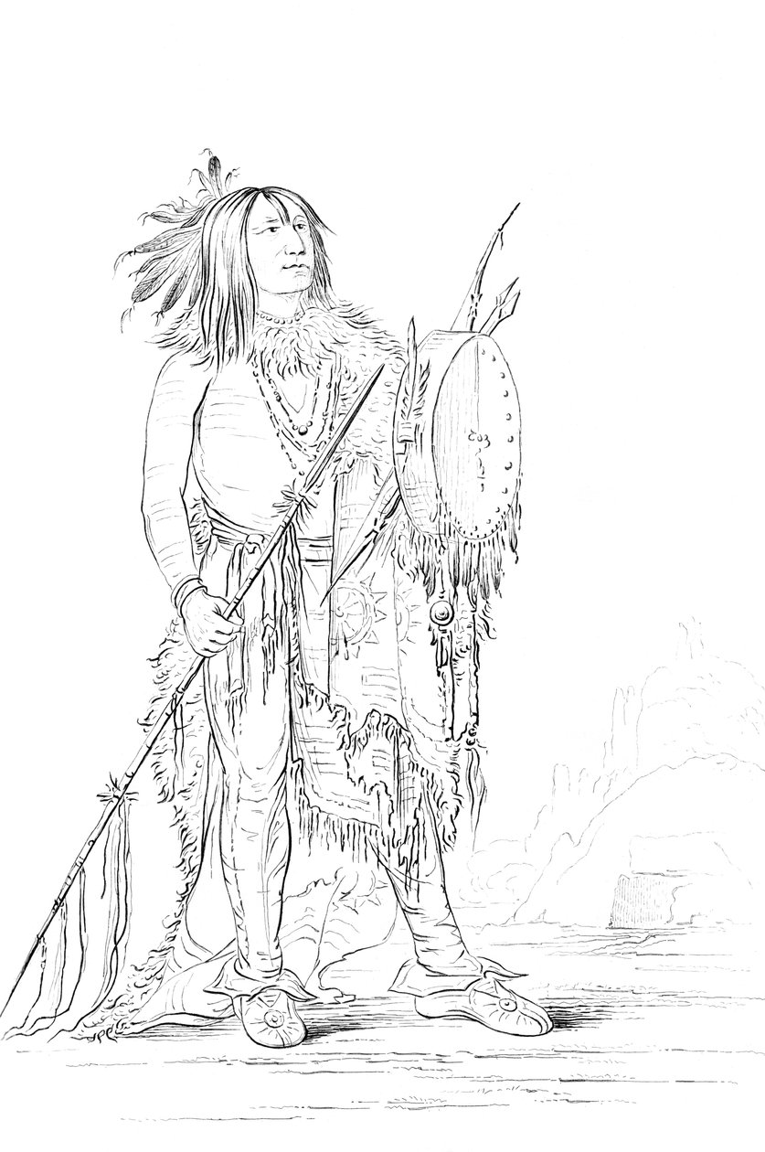 Portret białego bawoła, rdzennego Amerykanina, 1841. autorstwa Myers and Co