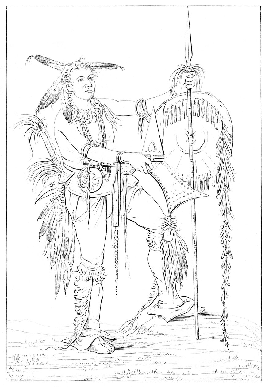 Sac or Fox odważny, Rock Island, Upper Mississippi, 1841. autorstwa Myers and Co