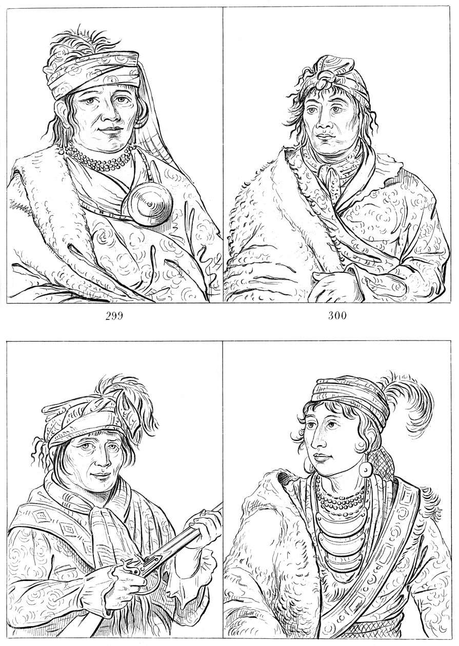 Przywódcy Seminole, Fort Moultrie, Karolina Południowa, 1837-1838 1841. autorstwa Myers and Co