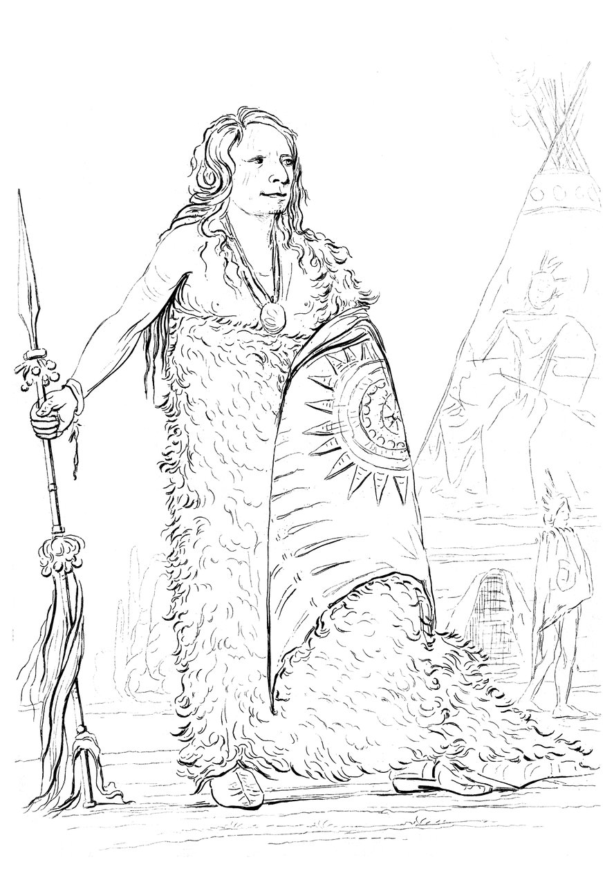 Smoke, wódz plemienia Ponca, 1841. autorstwa Myers and Co