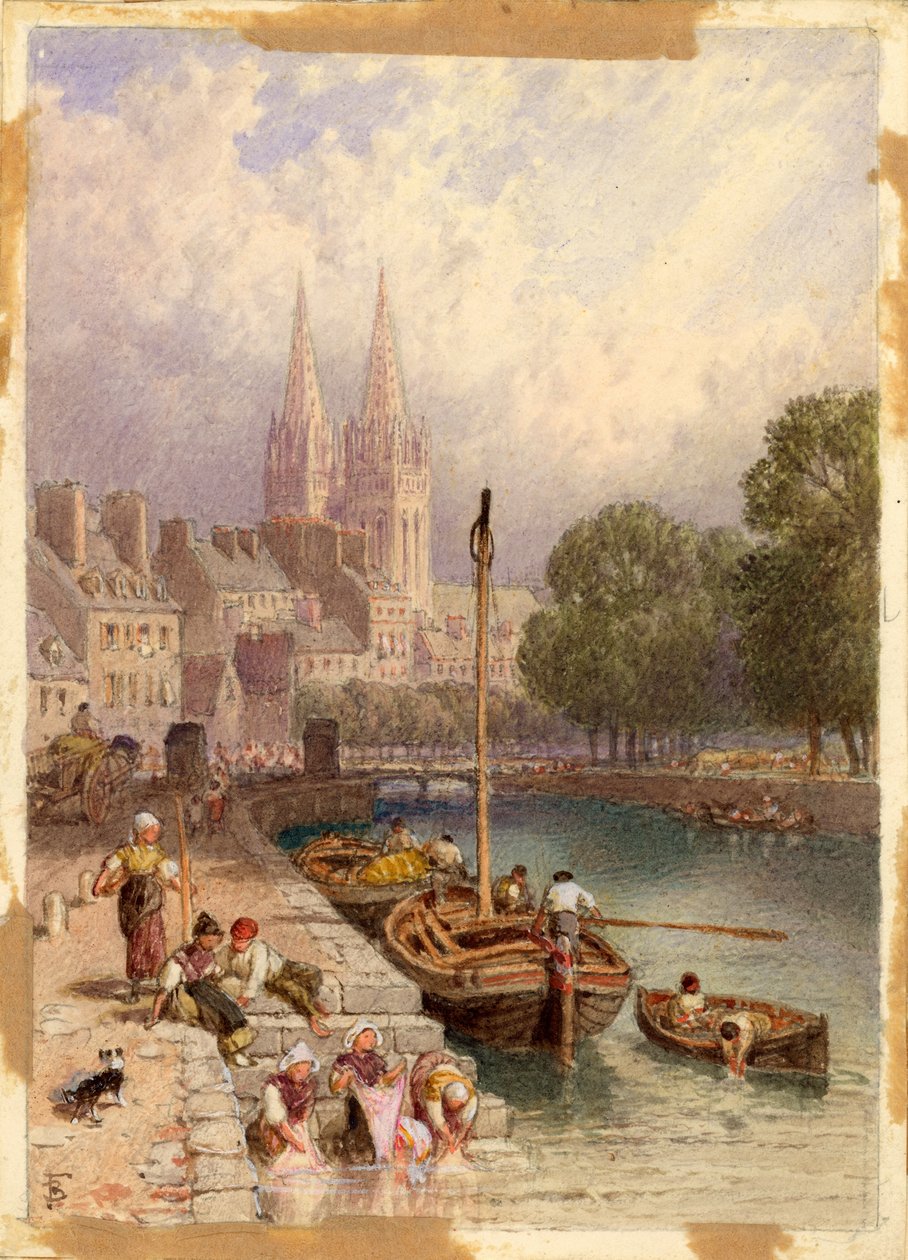 Quimper, Bretania (ołówek i akwarela na kartce) autorstwa Myles Birket Foster