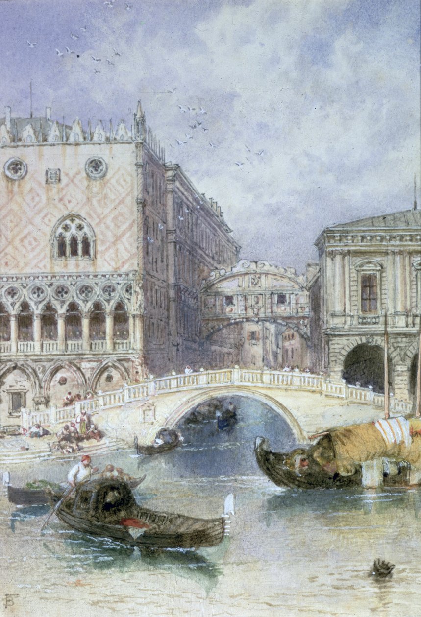 Most Westchnień, Wenecja autorstwa Myles Birket Foster