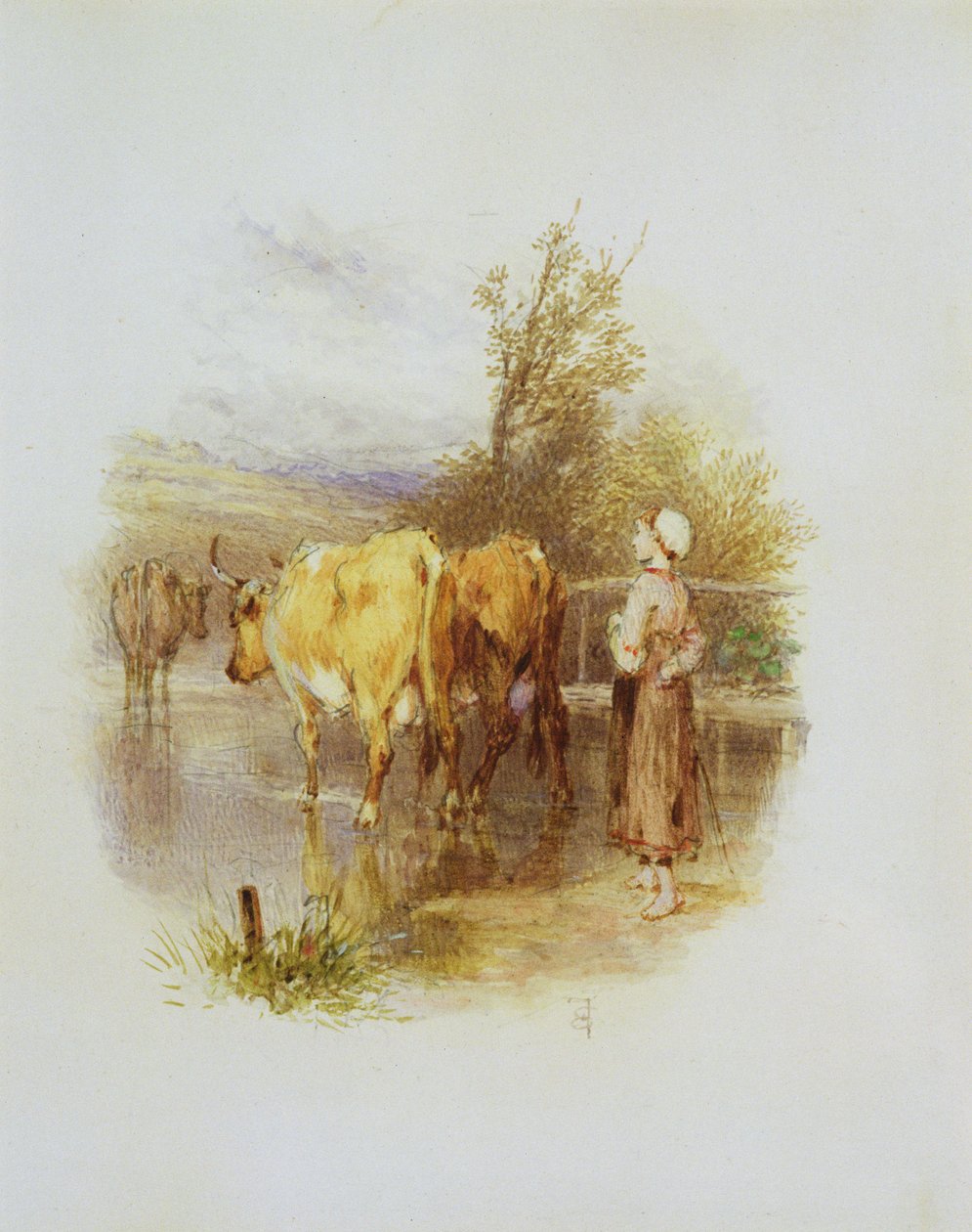 Młody pasterz autorstwa Myles Birket Foster
