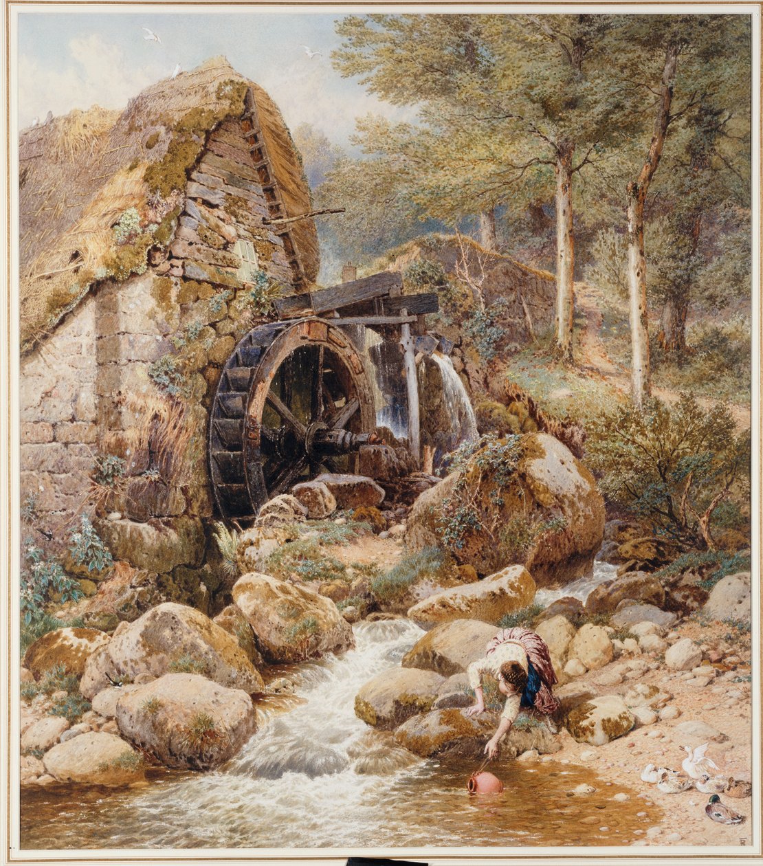 Stary młyn wodny autorstwa Myles Birket Foster