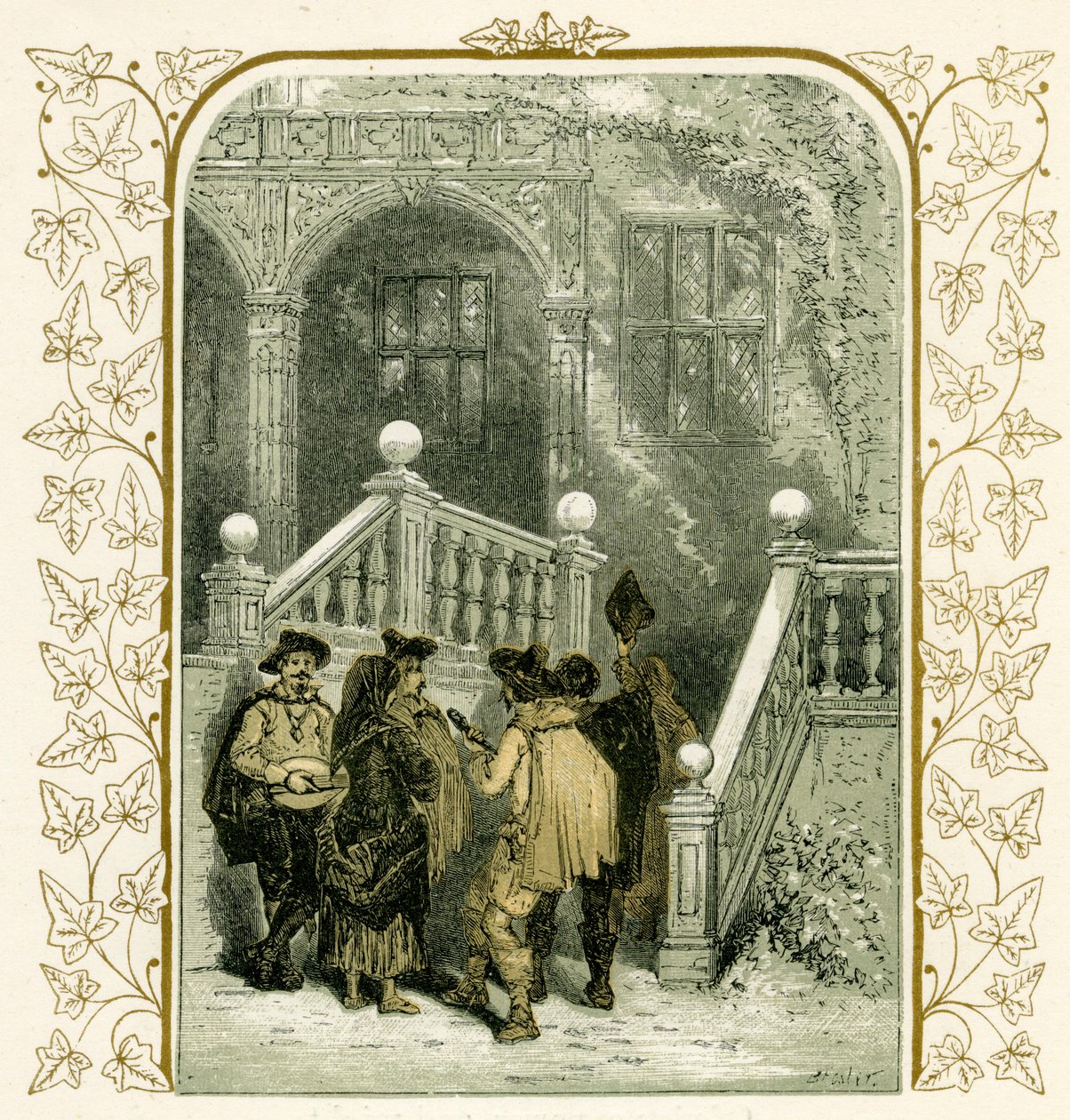 Kolędnicy - ilustracja Birket Foster autorstwa Myles Birket Foster