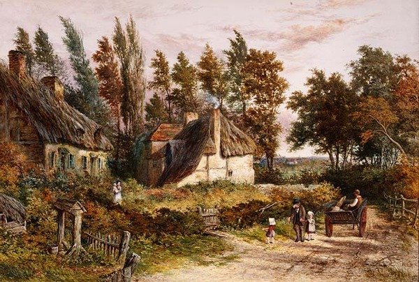 Scena wiejska autorstwa Myles Birket Foster