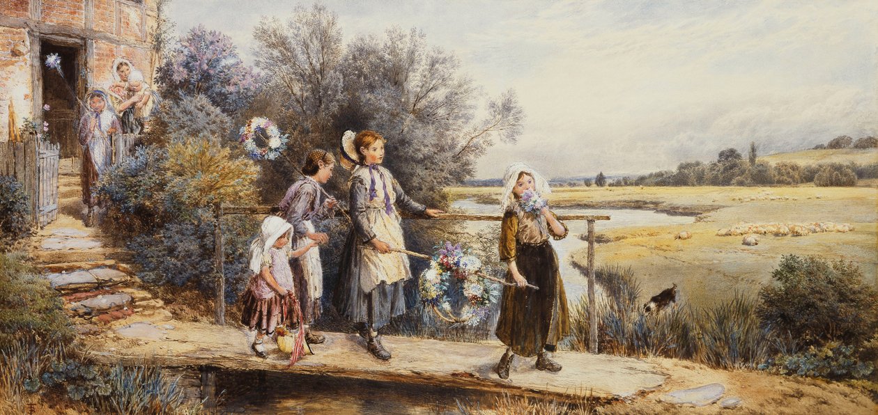 Girlandy Majowe, autorstwa Myles Birket Foster