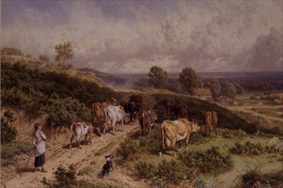 Czas dojenia: młody poganiacz autorstwa Myles Birket Foster