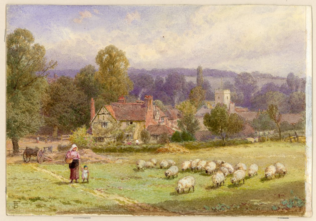 Domek Miltona w Chalfont St Giles, Bucks (kolor nadwozia) autorstwa Myles Birket Foster