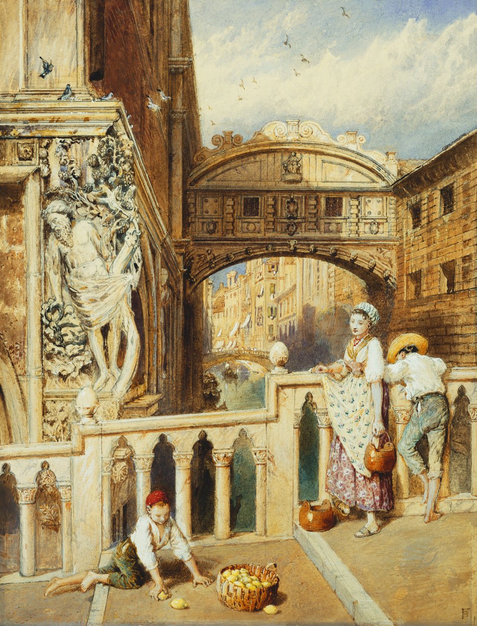 Most Westchnień, Wenecja, autorstwa Myles Birket Foster