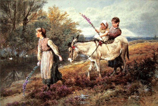 The Ride Home (akwarela z bodycolorem na papierze) autorstwa Myles Birket Foster