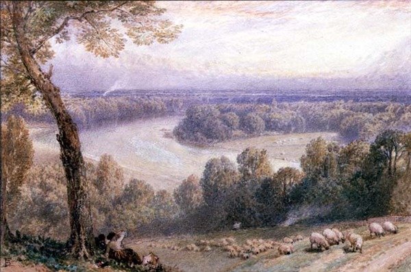 Tamiza z Richmond Hill autorstwa Myles Birket Foster