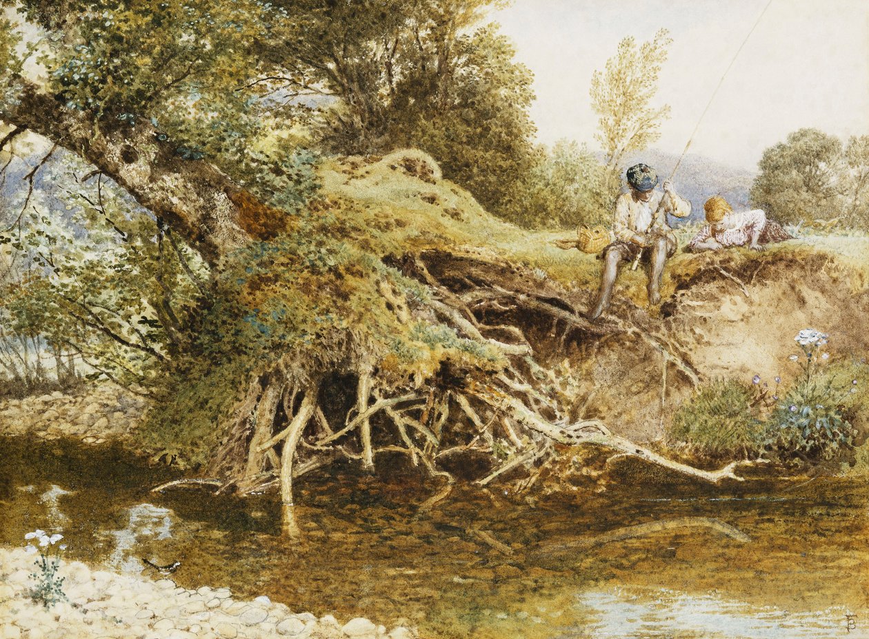 Młody wędkarz, autorstwa Myles Birket Foster