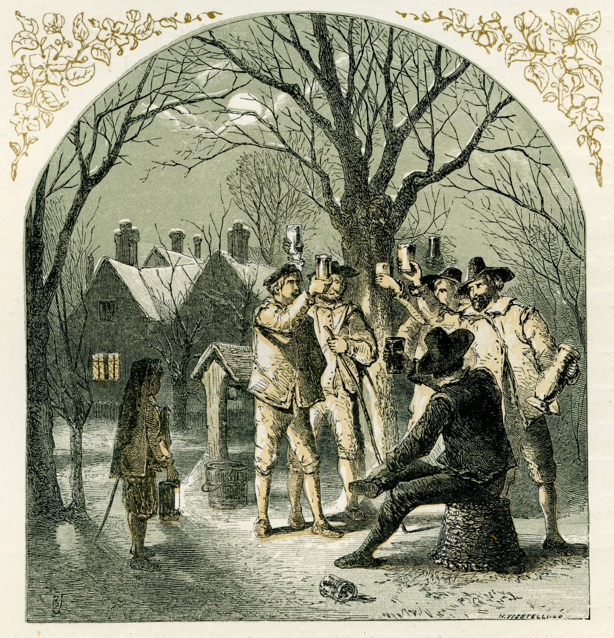 Wassailing drzew owocowych autorstwa Myles Birket Foster