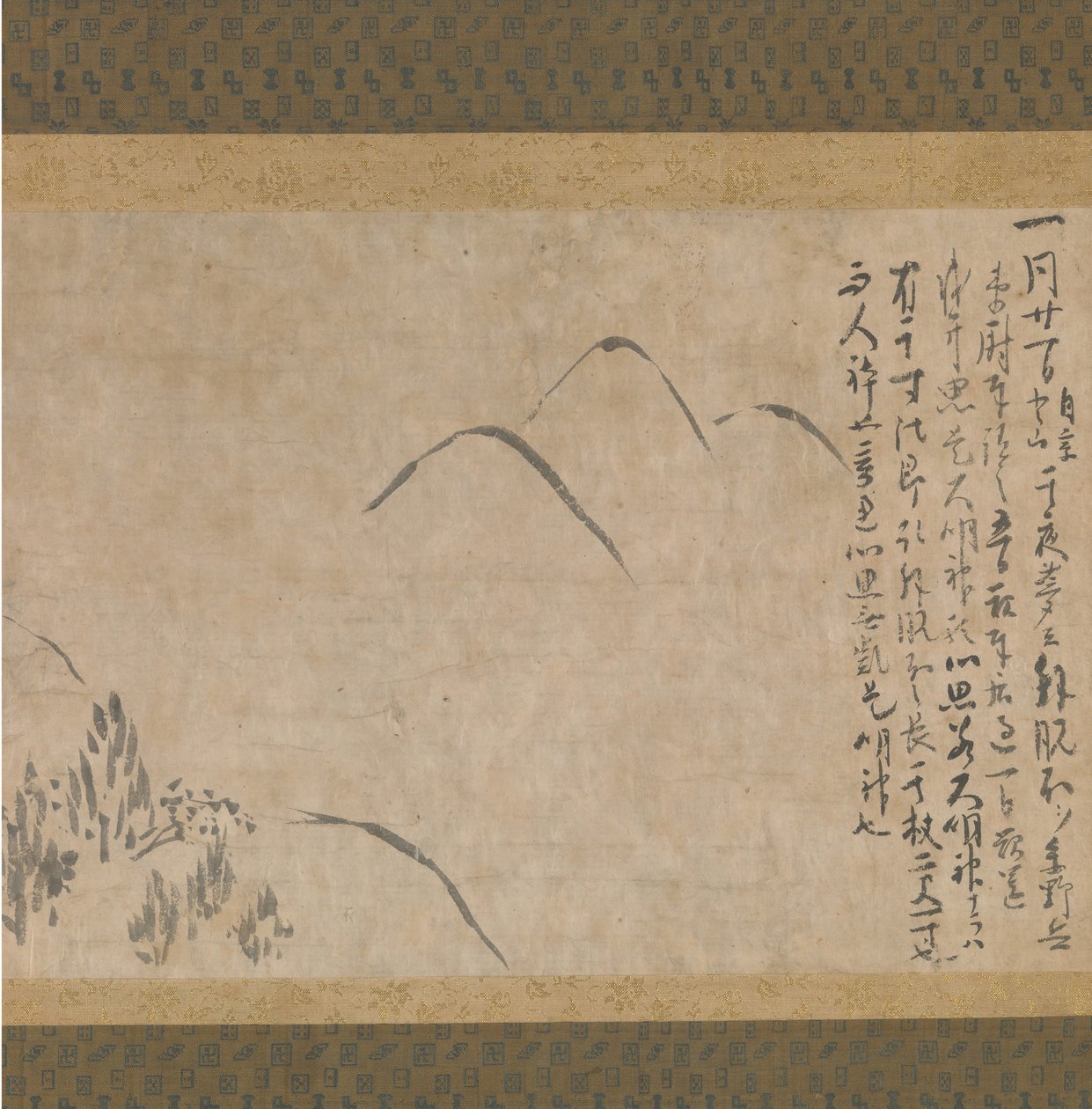 Sekcja Dziennika Snów Yume no ki ze Szkicem Gór, ca. 1203-10. autorstwa Myoe Koben