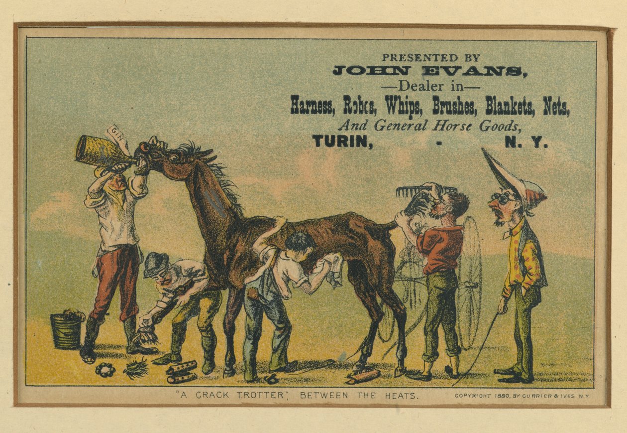 Łopatka do cracku między biegami, 1880 autorstwa N. and Ives, J.M. Currier