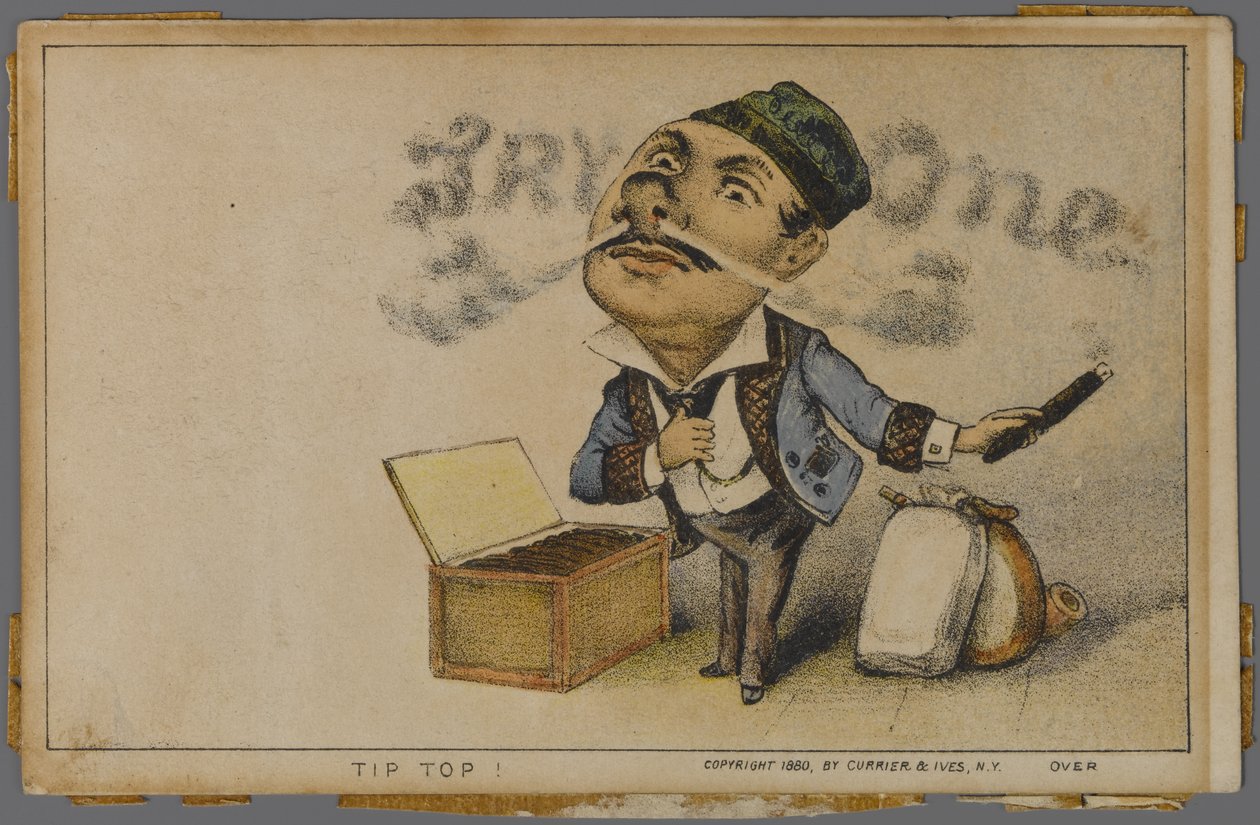 Reklama cygar Tip Top, 1880 autorstwa N. and Ives, J.M. Currier