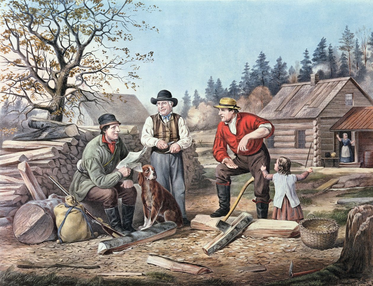 Argumentując w punkcie – najnowsze wiadomości, 1855 autorstwa N. and Ives, J.M. Currier