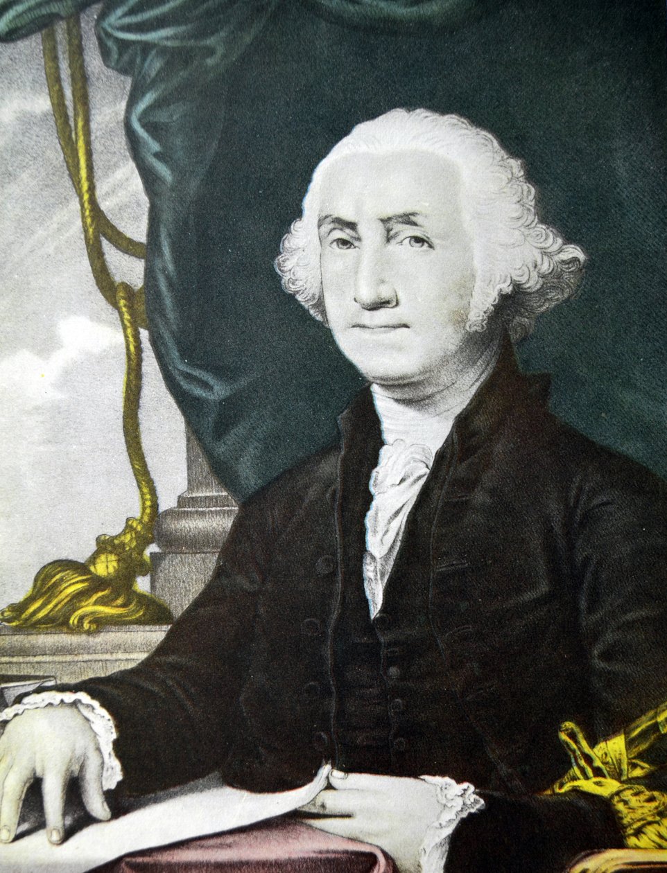 Currier & Ives ilustracja XIX wieku. George Washington pierwszy prezydent stanów zjednoczonych autorstwa N. and Ives, J.M. Currier