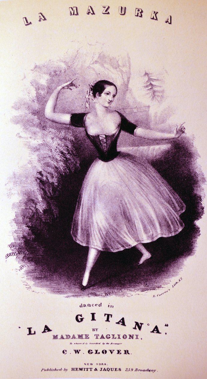 Currier & Ives ilustracja XIX wieku. La Mazurek autorstwa N. and Ives, J.M. Currier
