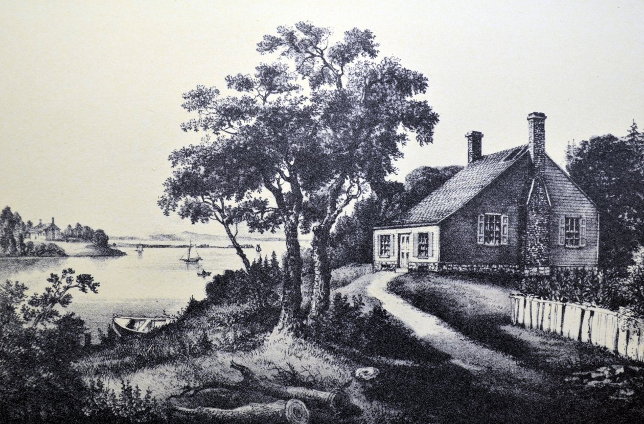 Currier & Ives ilustracja XIX wieku. Miejsce urodzenia Waszyngtonu autorstwa N. and Ives, J.M. Currier