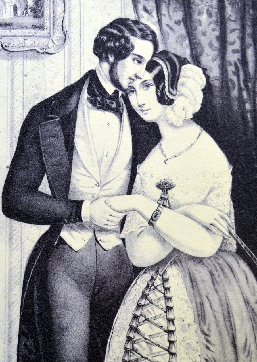 Currier & Ives ilustracja XIX wieku. Pojednanie zakochanych autorstwa N. and Ives, J.M. Currier