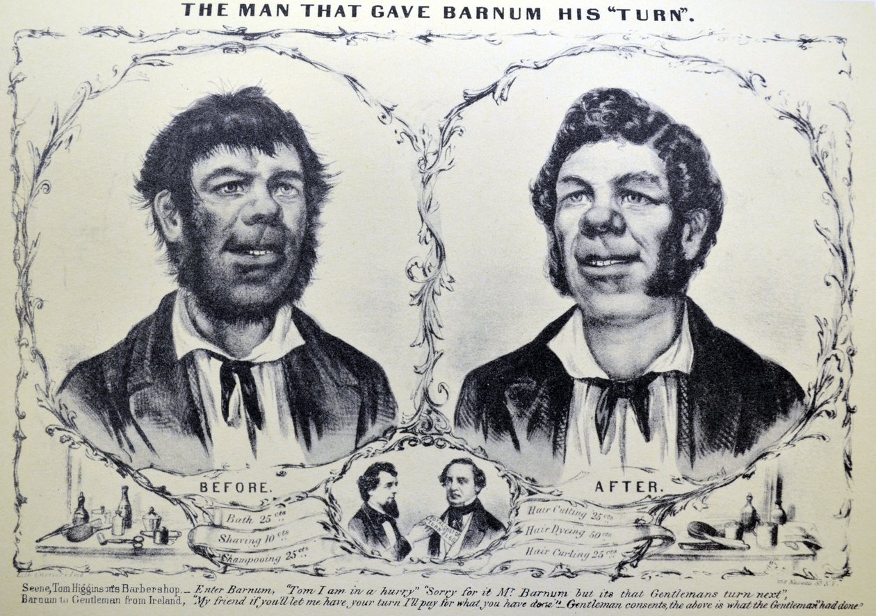 Currier & Ives ilustracja XIX wieku. Człowiek, który dał Barnumowi swoją turę autorstwa N. and Ives, J.M. Currier
