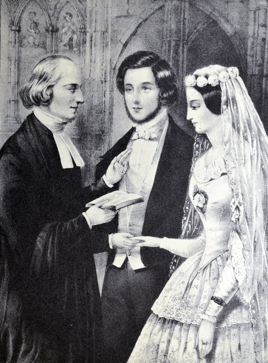 Currier & Ives ilustracja XIX wieku. Małżeństwo autorstwa N. and Ives, J.M. Currier