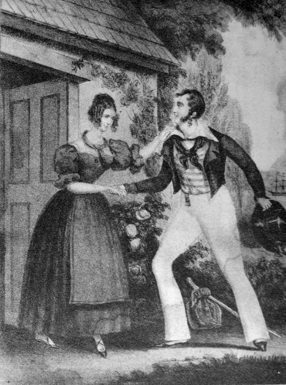 Currier & Ives ilustracja XIX wieku. Powrót marynarzy autorstwa N. and Ives, J.M. Currier