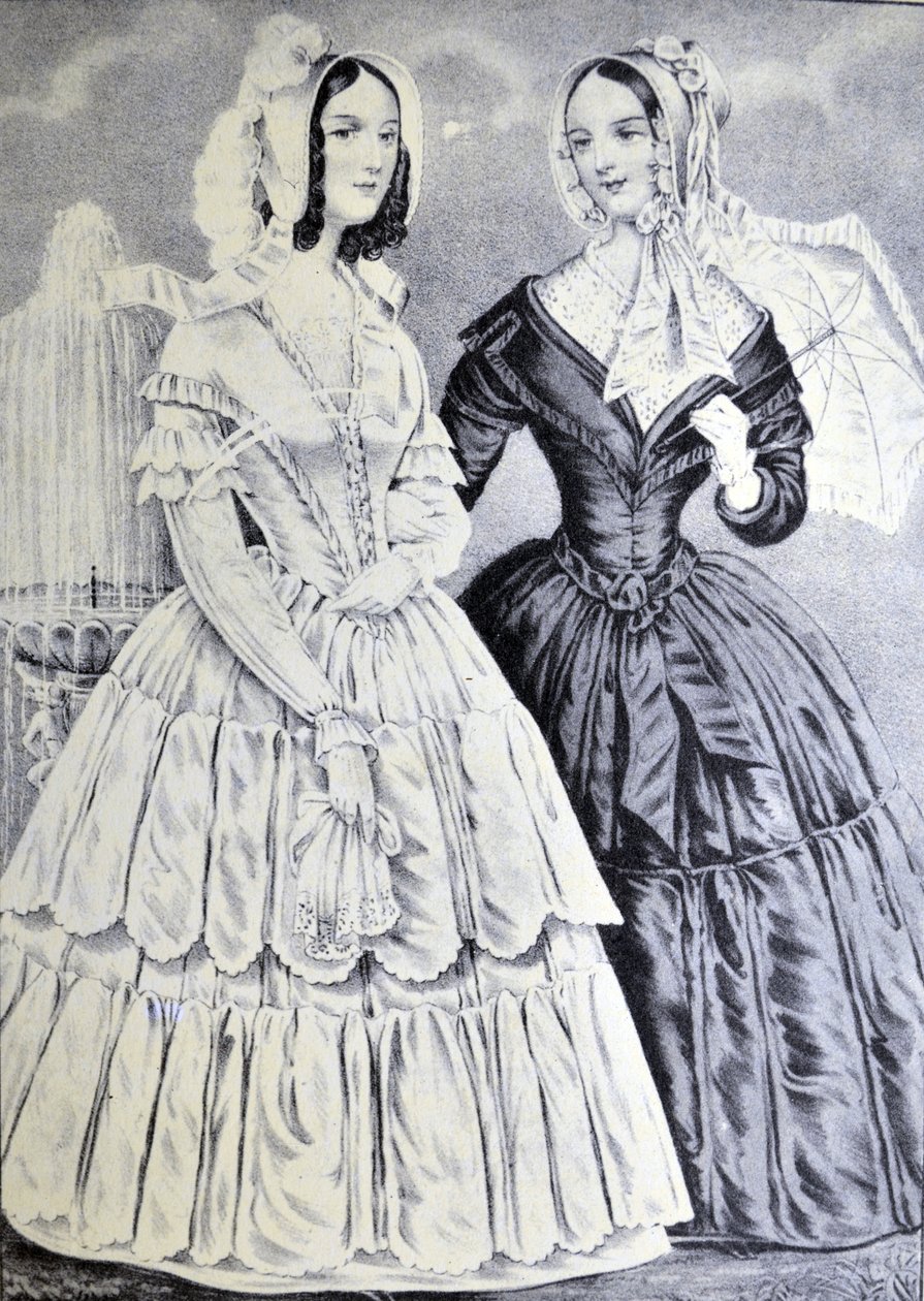 Currier & Ives ilustracja XIX wieku. Siostry autorstwa N. and Ives, J.M. Currier