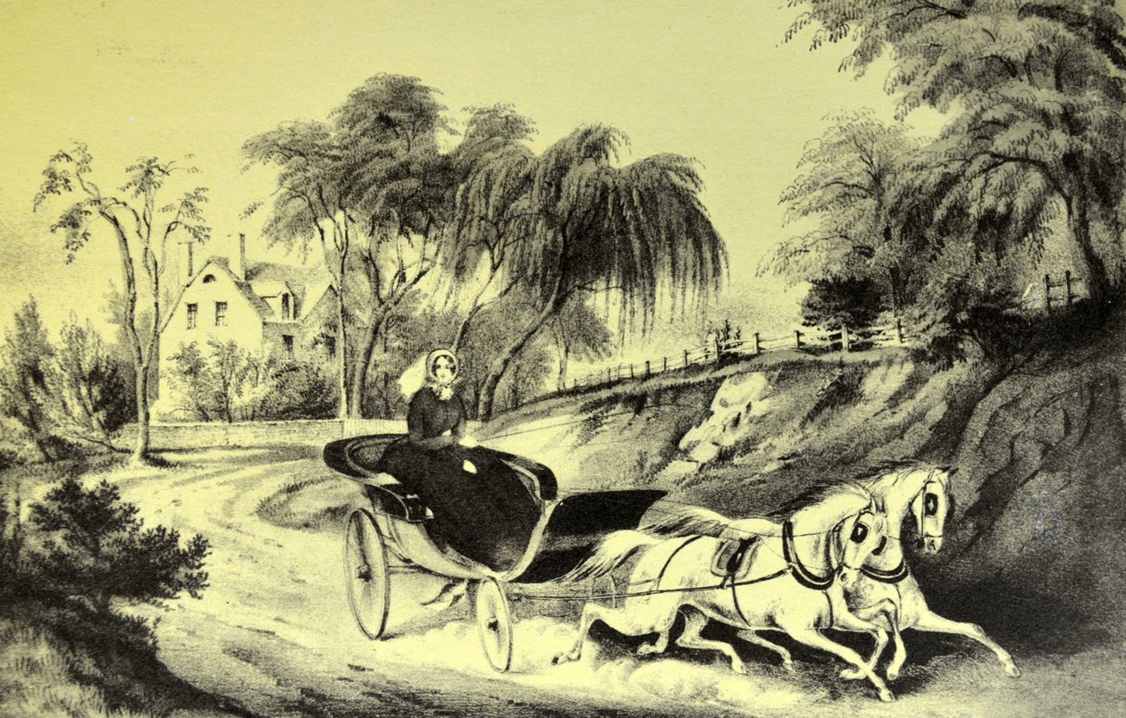 Currier & Ives ilustracja XIX wieku. Gwiazda Drogi autorstwa N. and Ives, J.M. Currier